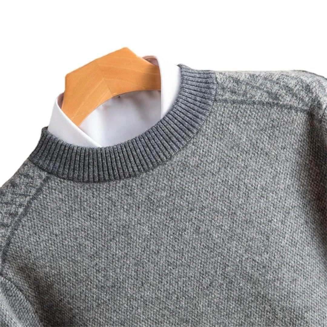 Vogrtcc Maglione da Uomo in Cashmere Ispessito Lavorato A Maglia con Scollo Tondo