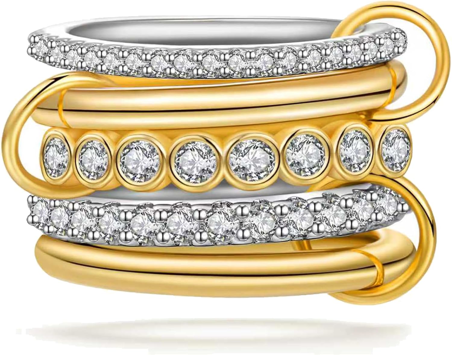 Amazon.com: BROCC Stackable Rings for Women 18K Gold Plated Non Tarnish ...