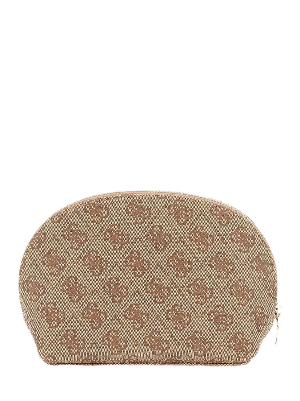 GUESS Zamira Dome Cosmetic Pouch Latte Logo