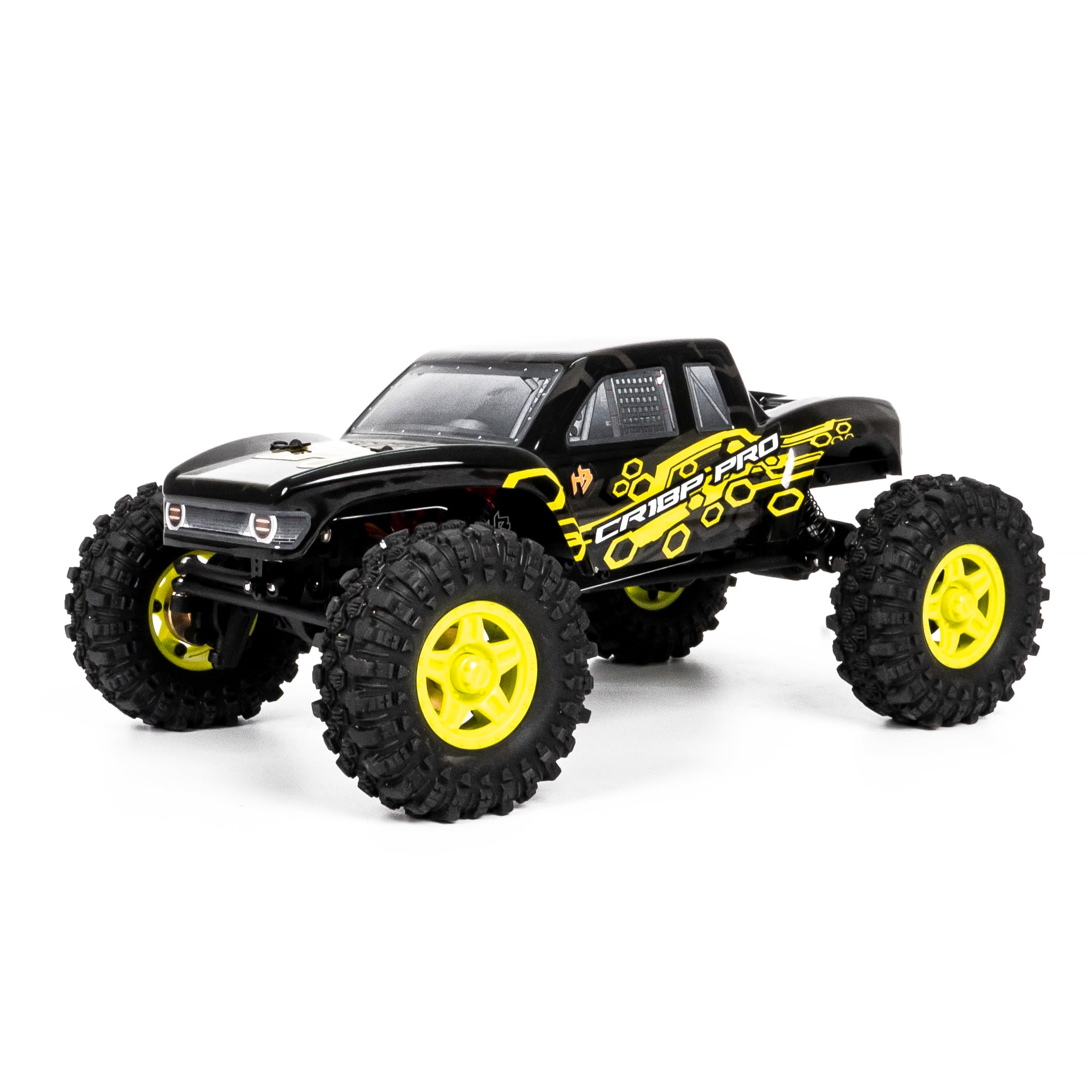 HOBBYPLUS Helidirect 1/18 RC Crawler - CR-18P PRO Brushless Juice Up Edition RTR w HBW Electronics, 2.4GHz 4CH TX - Remote Control Crawler, RC Rock 1/18 Full Lock 4WD Off-Road for Adults - Yellow