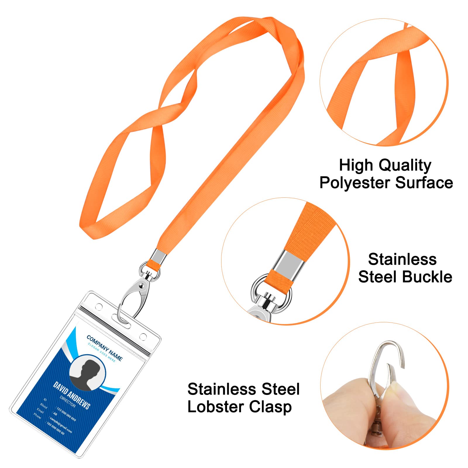 Lanyards With Id Holder Name Badges Waterproof Name Tag Badge Holders With Neck - View #6