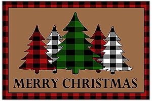 Christmas Buffalo Plaid Door Mat: Festive Cheer for Your Home