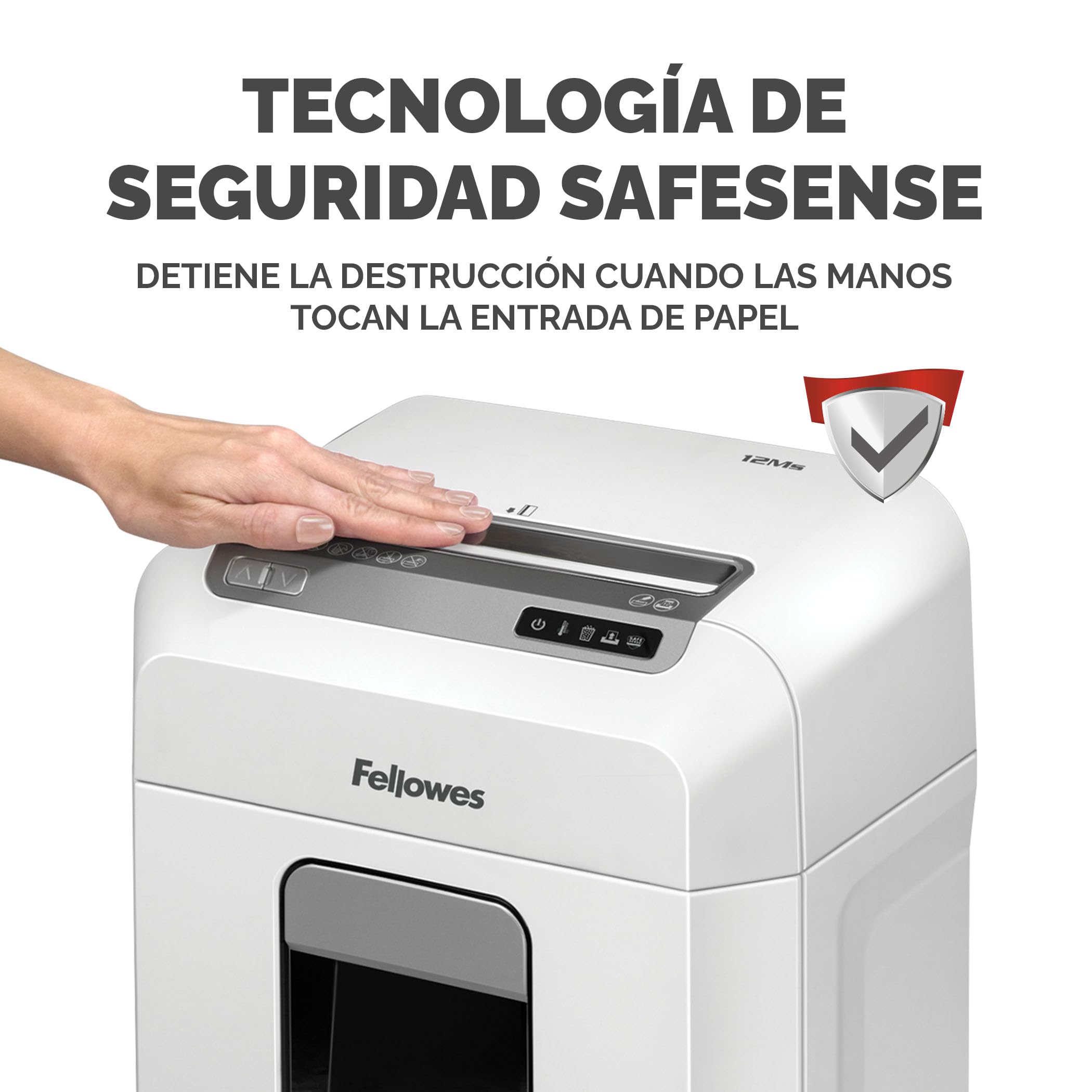 Fellowes Powershred 12MS - Destructora de Papel, destruye hasta 12 Hojas, minicorte, para pequeñas Empresas y oficinas domésticas + Fellowes Aceite lubricante para destructoras de papel, 355 ml