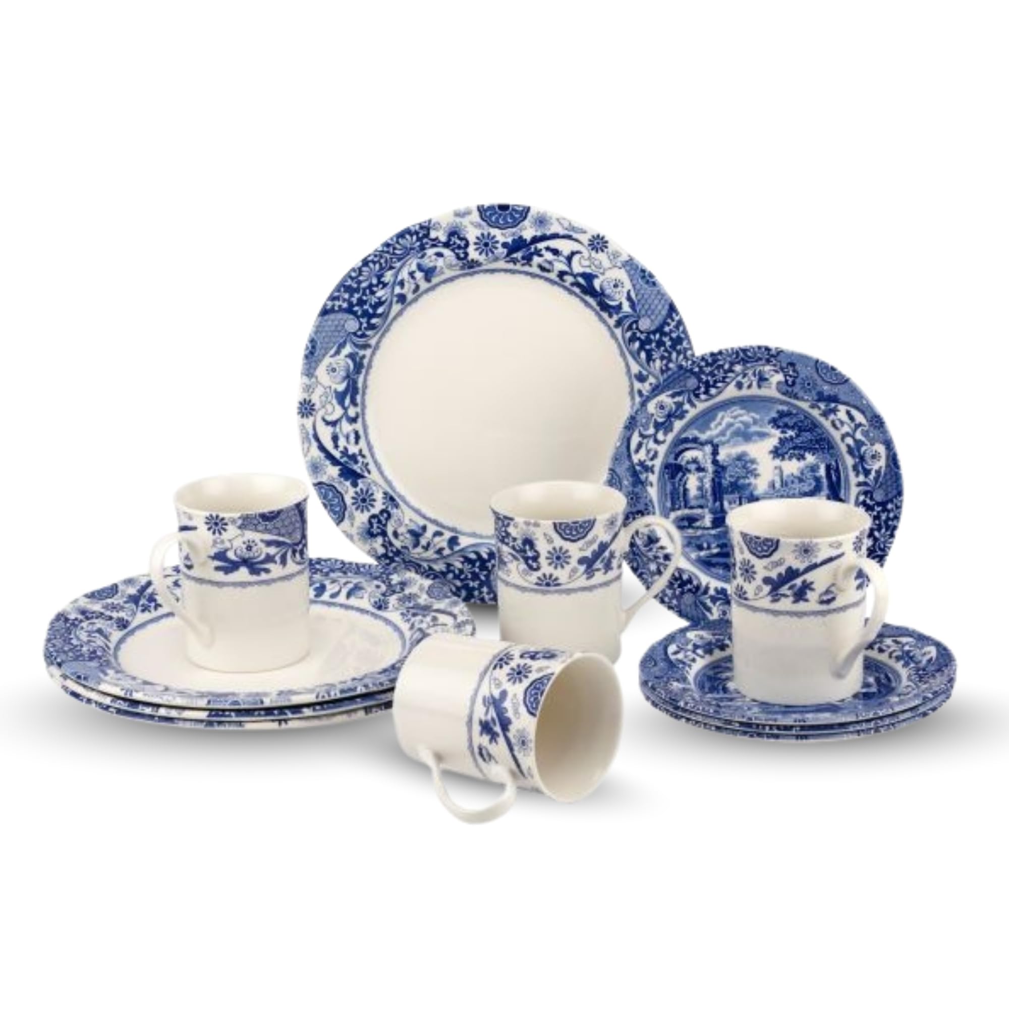 Amazon.co.jp: Spode Blue イタリアンブロカト 12点食器セット | 4人用