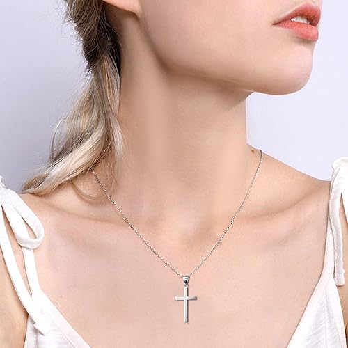 パパラUNKNOWN CrossDesignSilver Necklace Amazon.com: LUHE Small Cross Necklace Sterling Silver White
