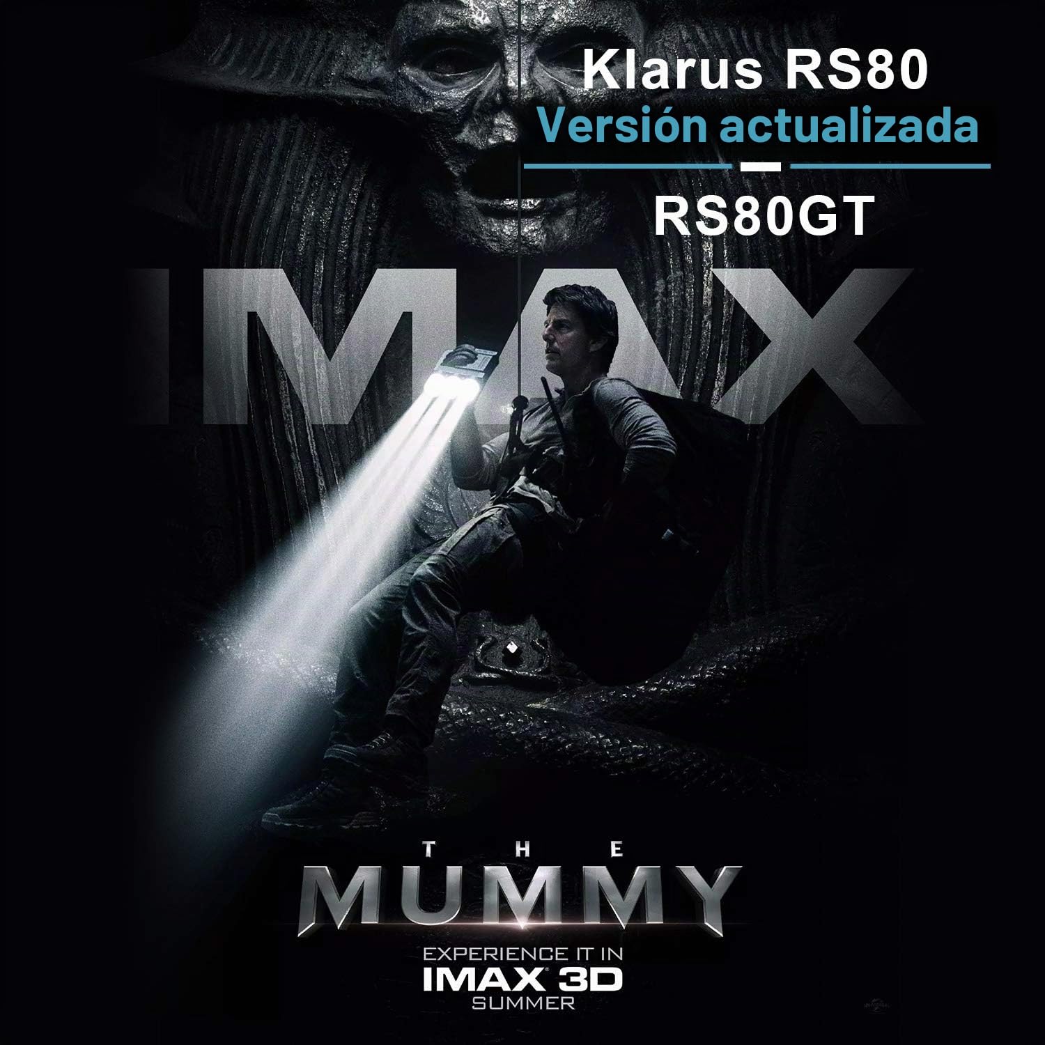 klarus RS80GT - Linterna LED recargable (10.000 lúmenes, muy clara, con función USB Out Power Bank y lámpara de mesa para camping, pesca, aventura, senderism