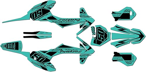 Kit de gráficos para KTM Electric Mini SX E5 y Mini SX E3 (2020-2023) Rugged Series Teal-Shift de 16 mil, kit de calcomanías gráficas de carreras