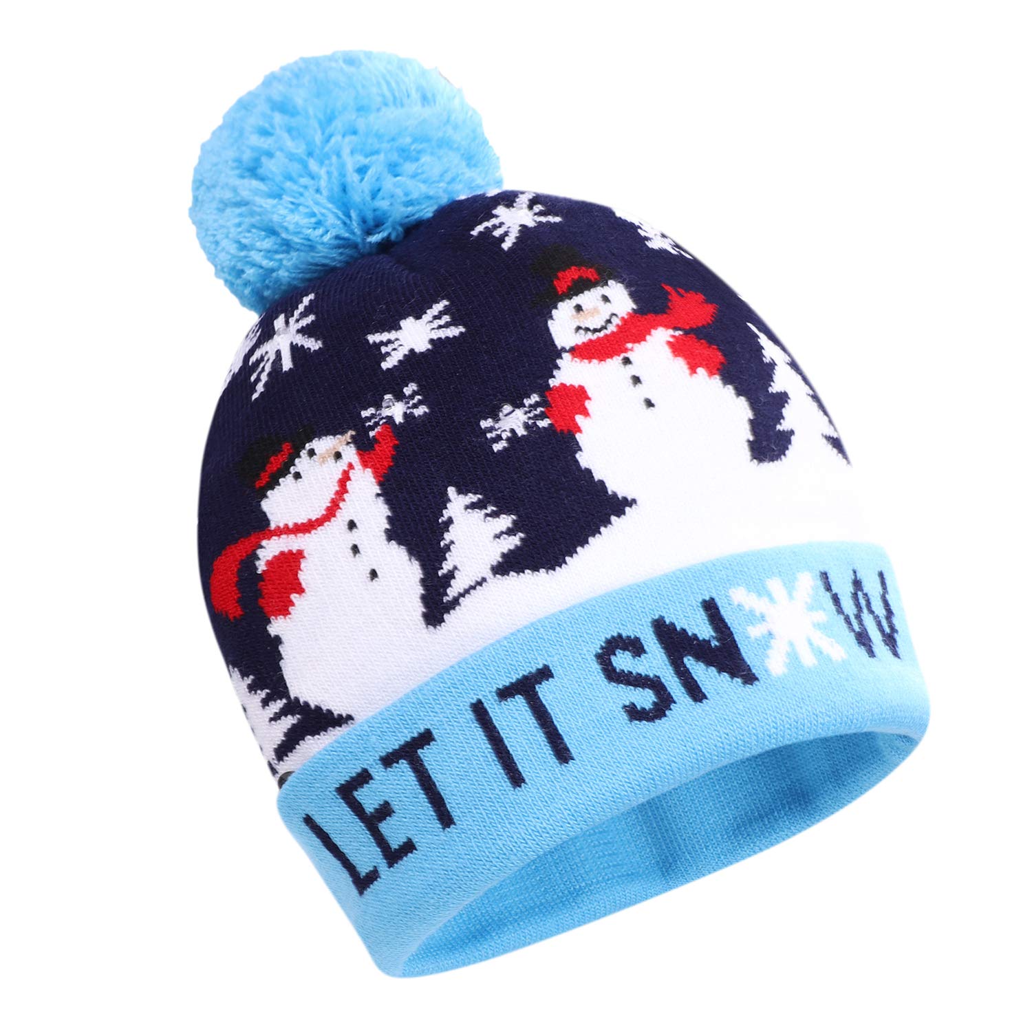 LED Light Up Christmas Beanie Hat With 7 Colorful Flashing Lights - Image 2
