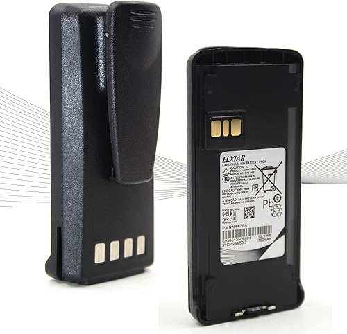 elxjar Paquete de 2 baterías de repuesto de iones de litio de 7.4V 1750mAh PMNN4476A para radios Motorola CP1200 CP1300 CP1600 CP1660 CP185 CP476