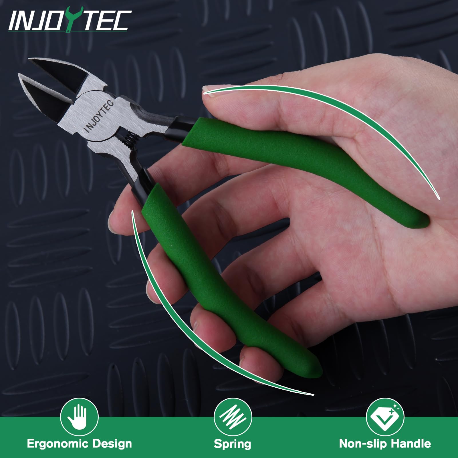 INJOYTEC Mini Wire Flush Cutters 5 Inch Wire Cutters Diagonal Cutters Side Cutters Sharp and Precision Side Cutting Pliers Spring Loaded Wire Snips Clippers for Jewelry Making Crafting - Image 4