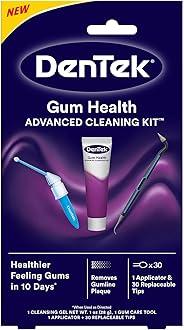 DenTek Gum Health Advanced Cleaning Kit, Includes 1 Gum Cleansing Gel, 1 Gum Care Tool, 30 Replacable Massaging Tips