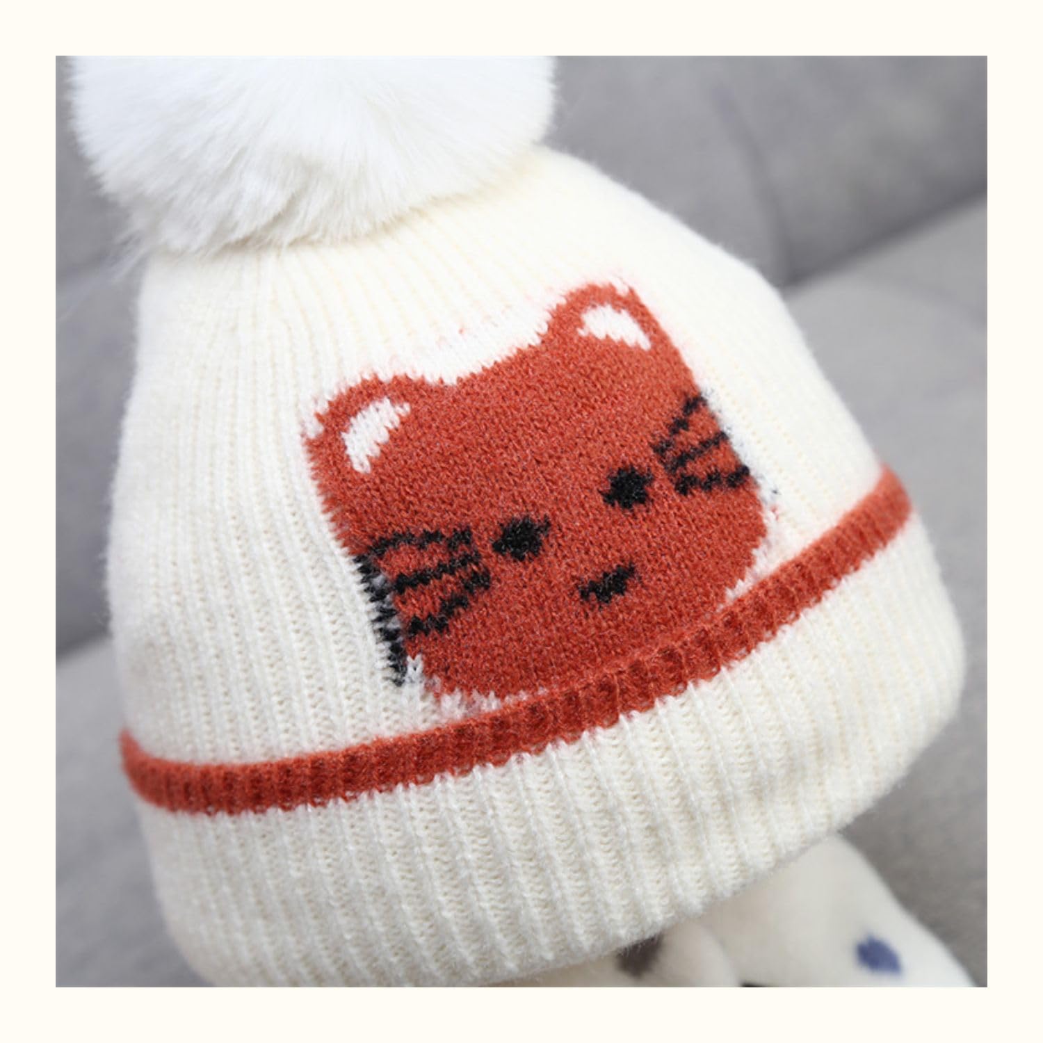 Zonto Wintermütze kinder Herbst- Und Winterjungen Wollhüte Und Mädchen Warm Plus Samtige Strickhüte, Schals Und Handschuhe Dreiteiliges Set