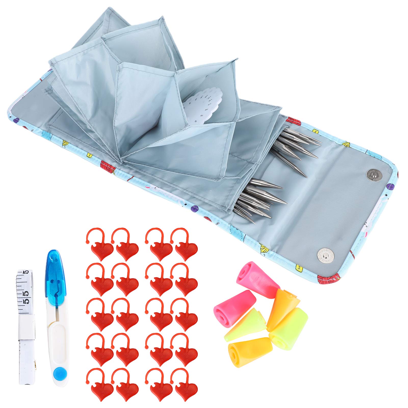 Stainless Steel Circular Knitting Needles Set for Beginners, Round Needle Metal Magic Loop, Fixed Circle Needles for Sock, Blankets, Sweater, Scarf, Mittens(100cm)