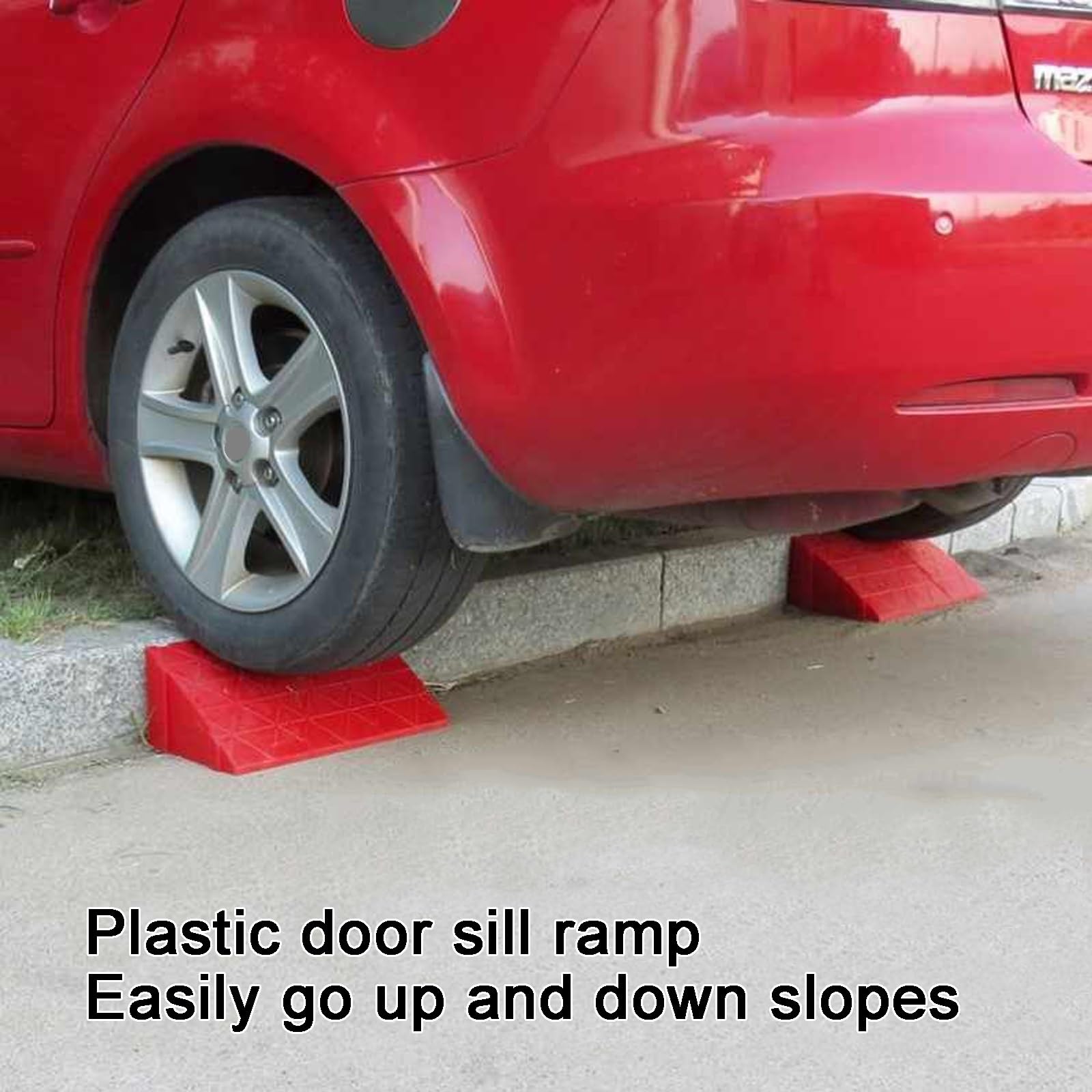 Rampe de seuil de Trottoir pour Portes Rampe en Plastique légère et Portable pour fauteuils roulants Véhicule électrique Skateboard (Noir, 12 x 20 x 14 cm/4,7 x 7,9 x 5,5 Pouces)