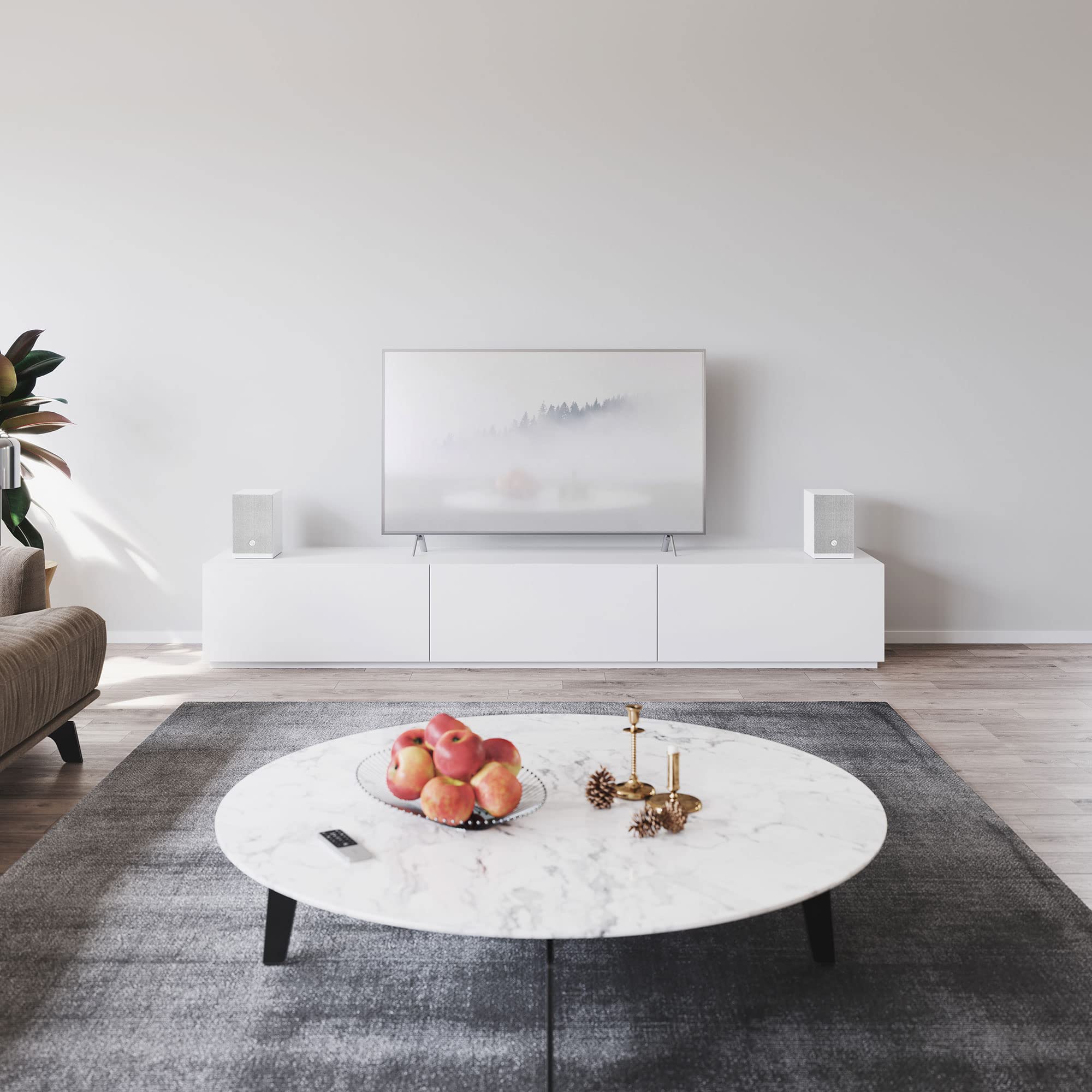 Audio Pro Casse Bluetooth e Wifi Wireless Multiroom - Altoparlanti Stereo per Home Entertainment con AirPlay2, Google Cast, Spotify Connect e HiFi - Speaker con Installazione su Ripiano A28 - Bianco