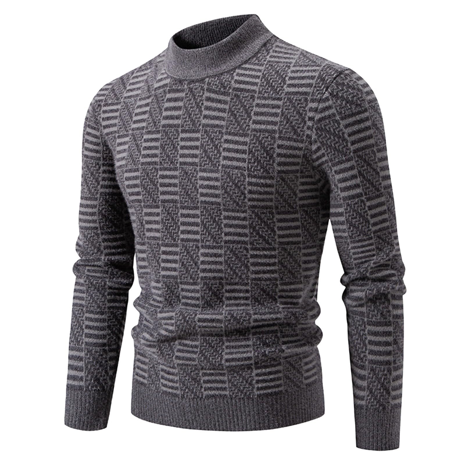 Pull col montant homme coupe droite haut de gamme aux finitions contrastées - 4