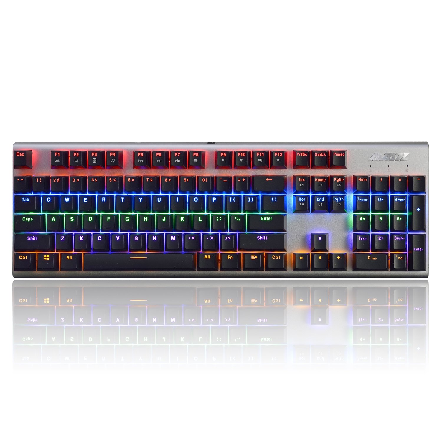AJAZZ ak40s Mechanical Gaming Keyboard Qwerty Blue Axis Easy Change in RGB Azerty Backlit Keyboard 104 Keys USB Wired Metal