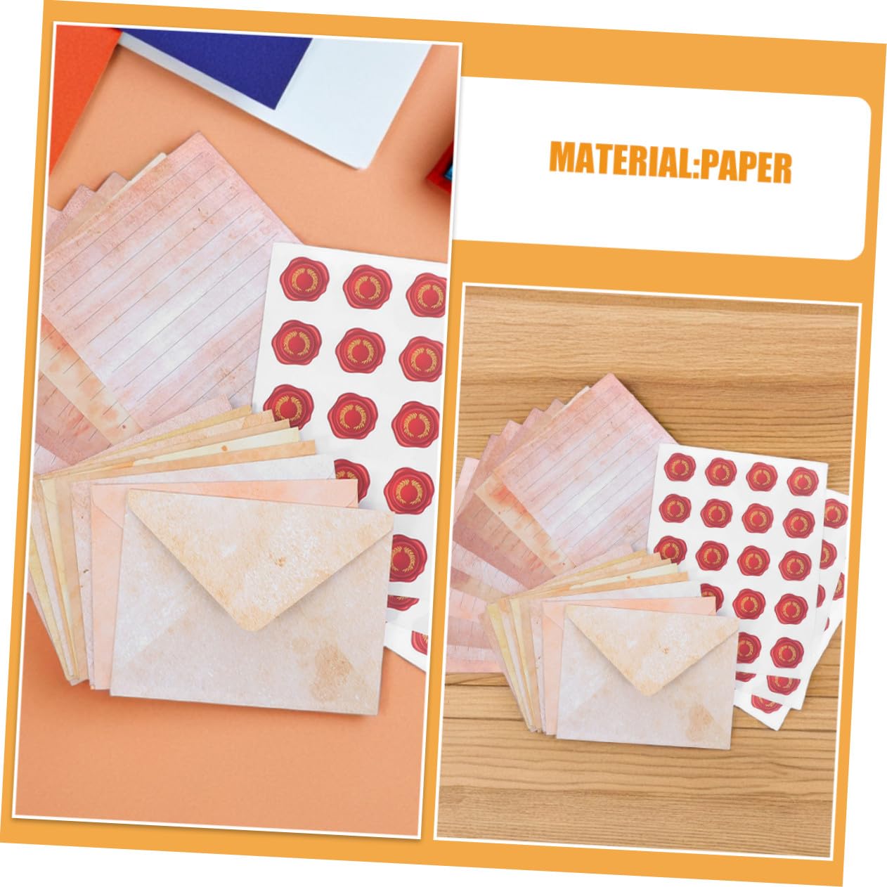 Operitacx 100sätze Retro-briefpapier-set mit Umschlägen Liniertem Papier im Vintage-stil für Handgeschriebene Briefe und Notizen Dekoratives Notizpapier