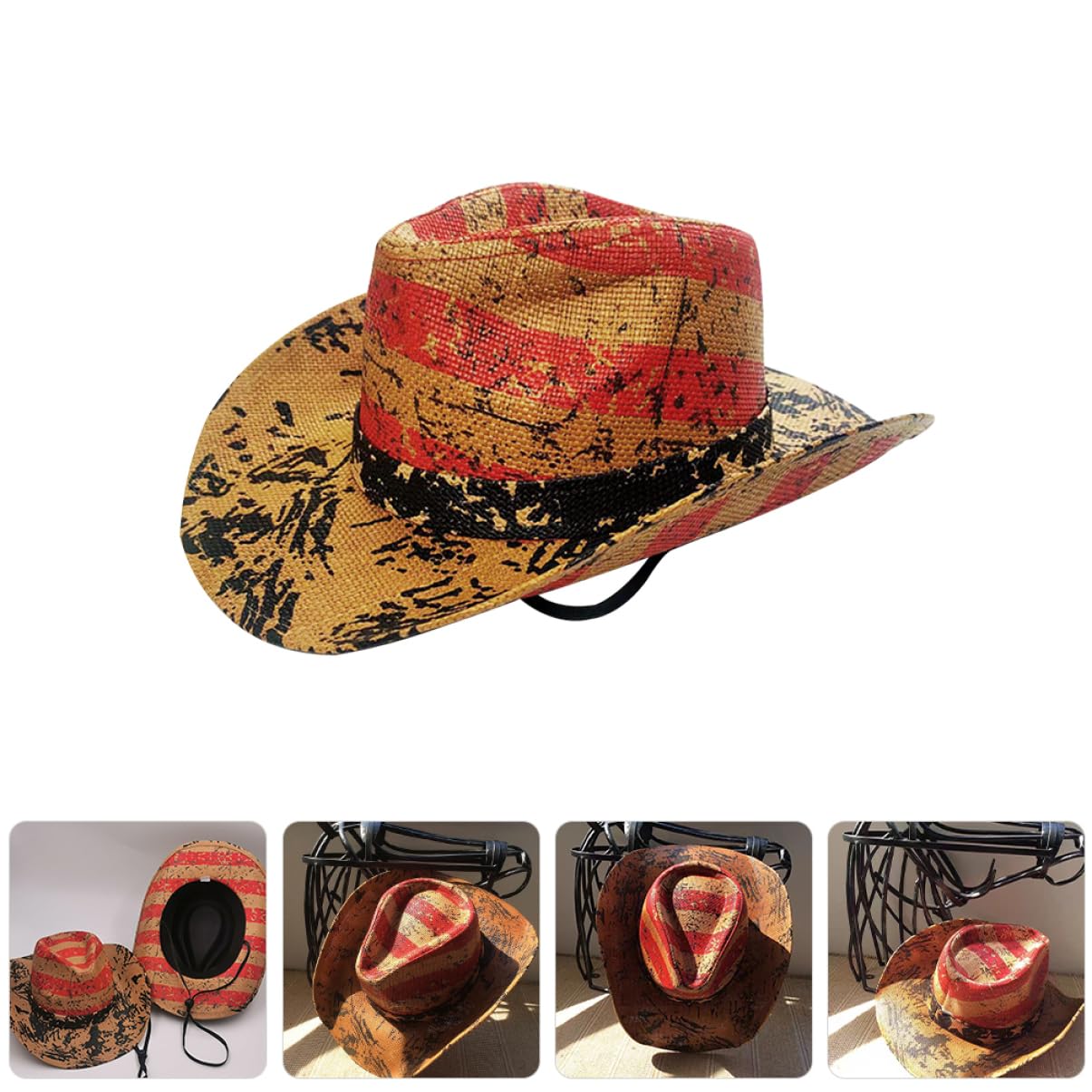 LIFKOME USA-Sombrero Sombrero Occidental Sombrero de Vaquera Sombrero Sombrero de Damas Sombrero de Mujer Cowgirl Hat Sombreros chapéu Caps Sombrero Unisex Sombrero decoración