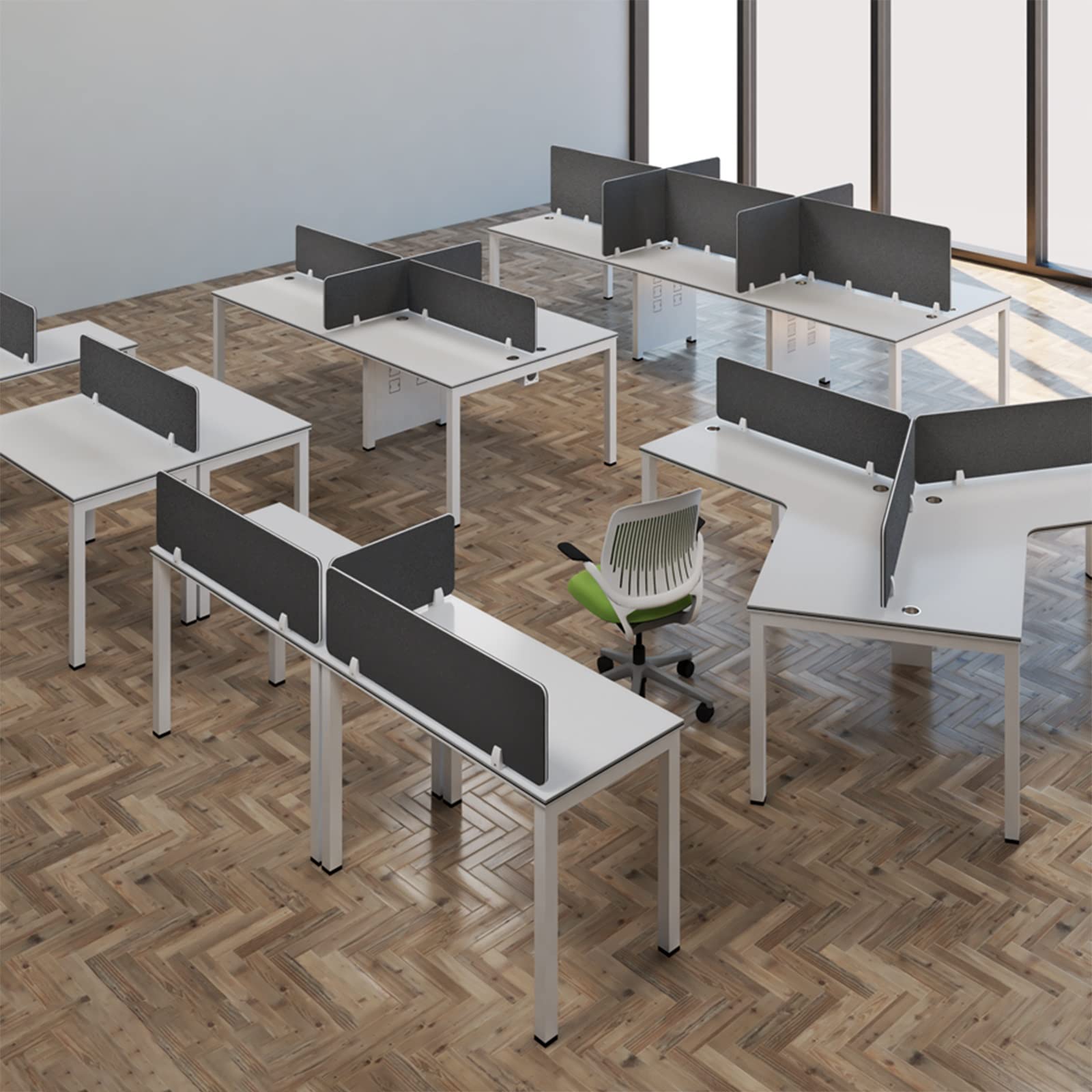 Lot de 4 panneaux d'intimité pour bureau - Réduction du bruit - Pour étudiants - Partition de bureau montée sur table pour salle de classe et bibliothèque - Taille : 120 x 30 cm