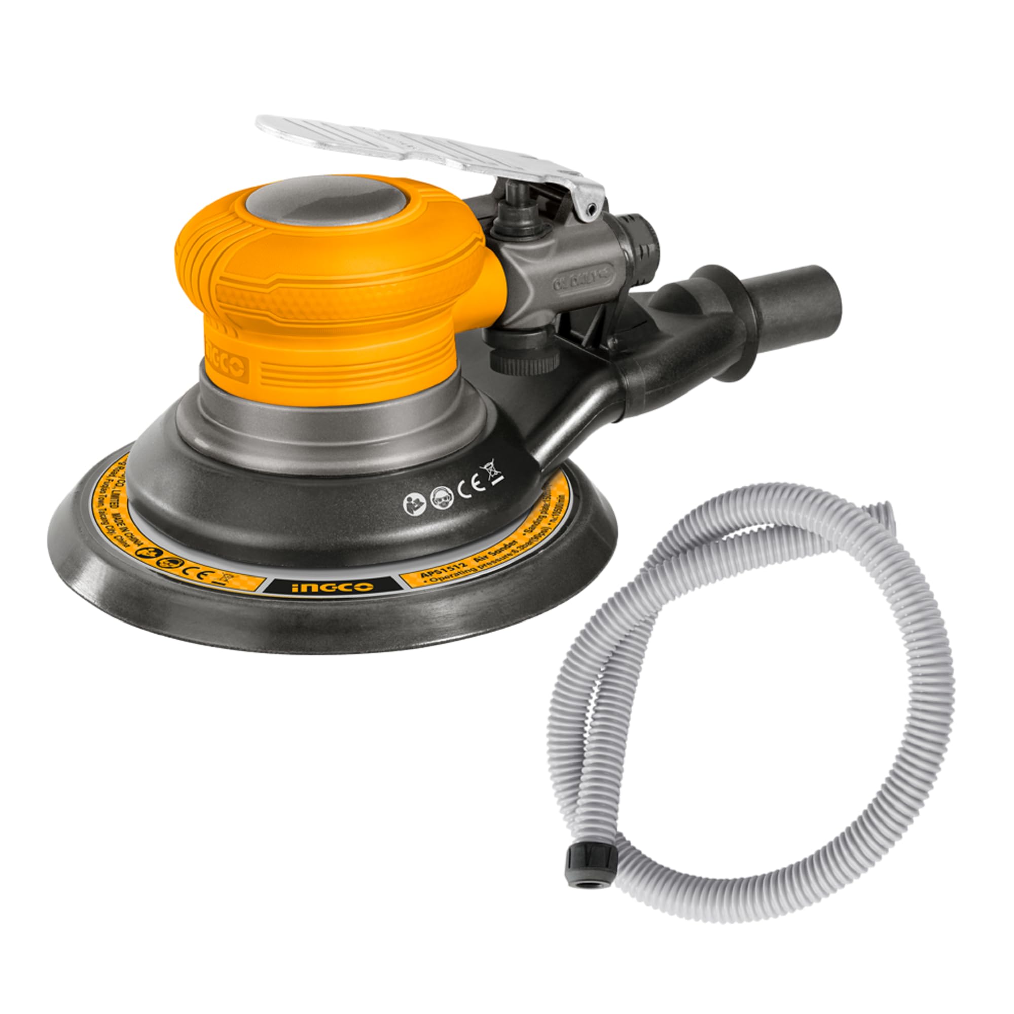 INGCO 6 Inch Pneumatic Sander 10500RPM, 6.3Bar, With Dust Collection System, Air Polishing Machine Polisher Tool for Home & Garden-image-46