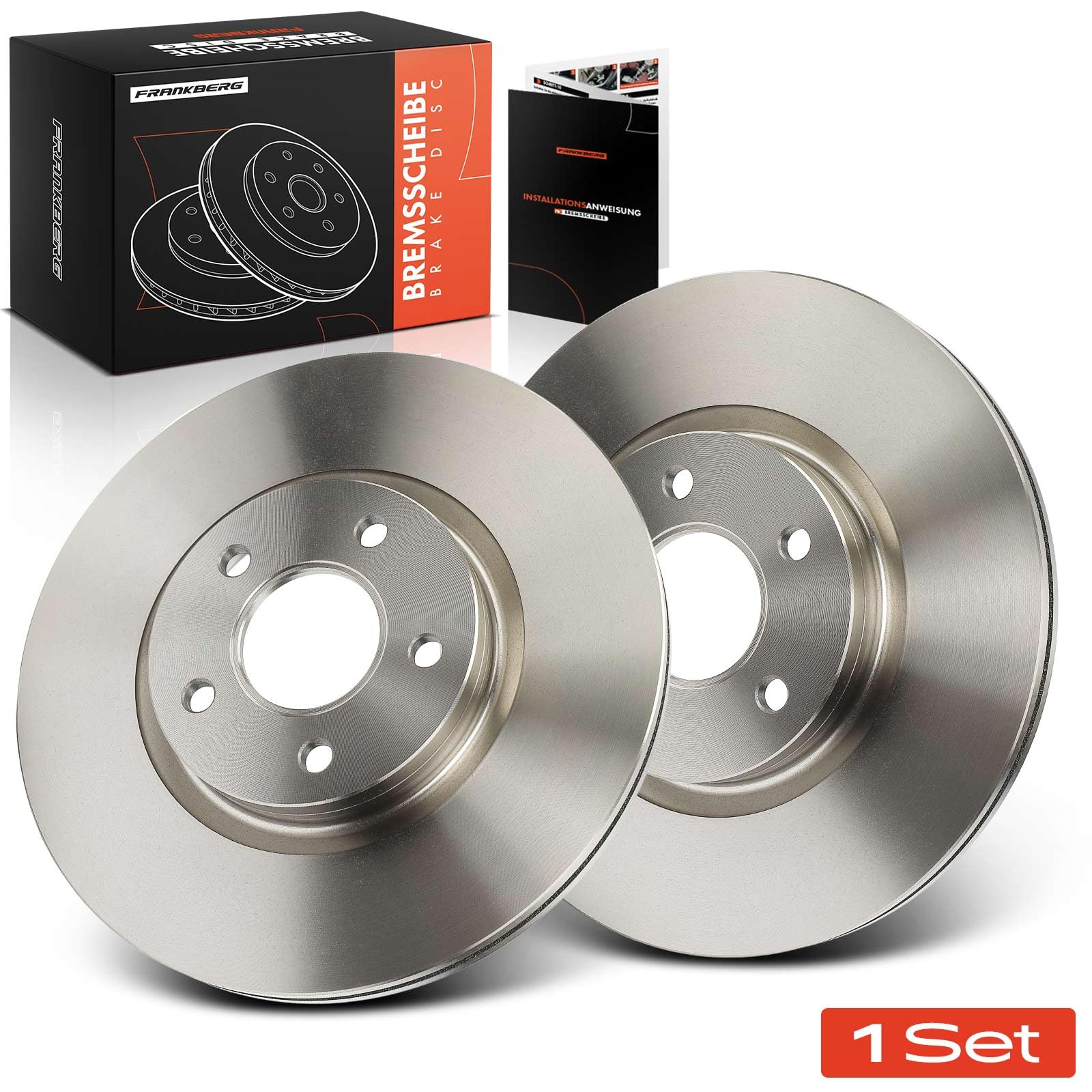 Frankberg Set di dischi freno incl. 2x Dischi Freno Anteriore Ventilato Diametro300mm Compatibile con K.u.g.a II DM2 Focus III Turnier K.u.g.a I Focus C-Max Replace# DV611125DA | Compatibile con: C-Max II DXA/CB7 DXA/CEU, V40 Cross Country 526, Transit Co