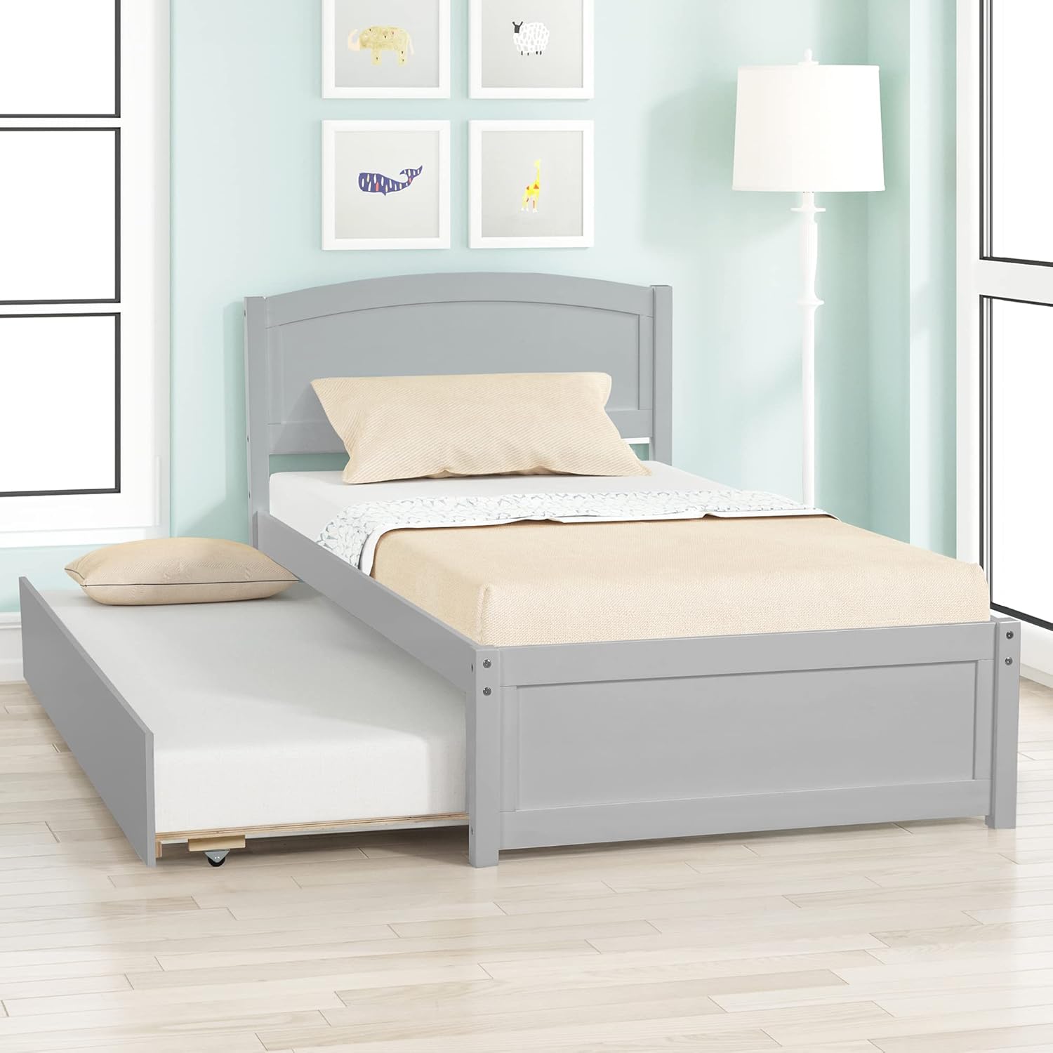 Buy TOLEAD Daybed with Trundle, Twin Size Pull Out Bed, Solid Wood