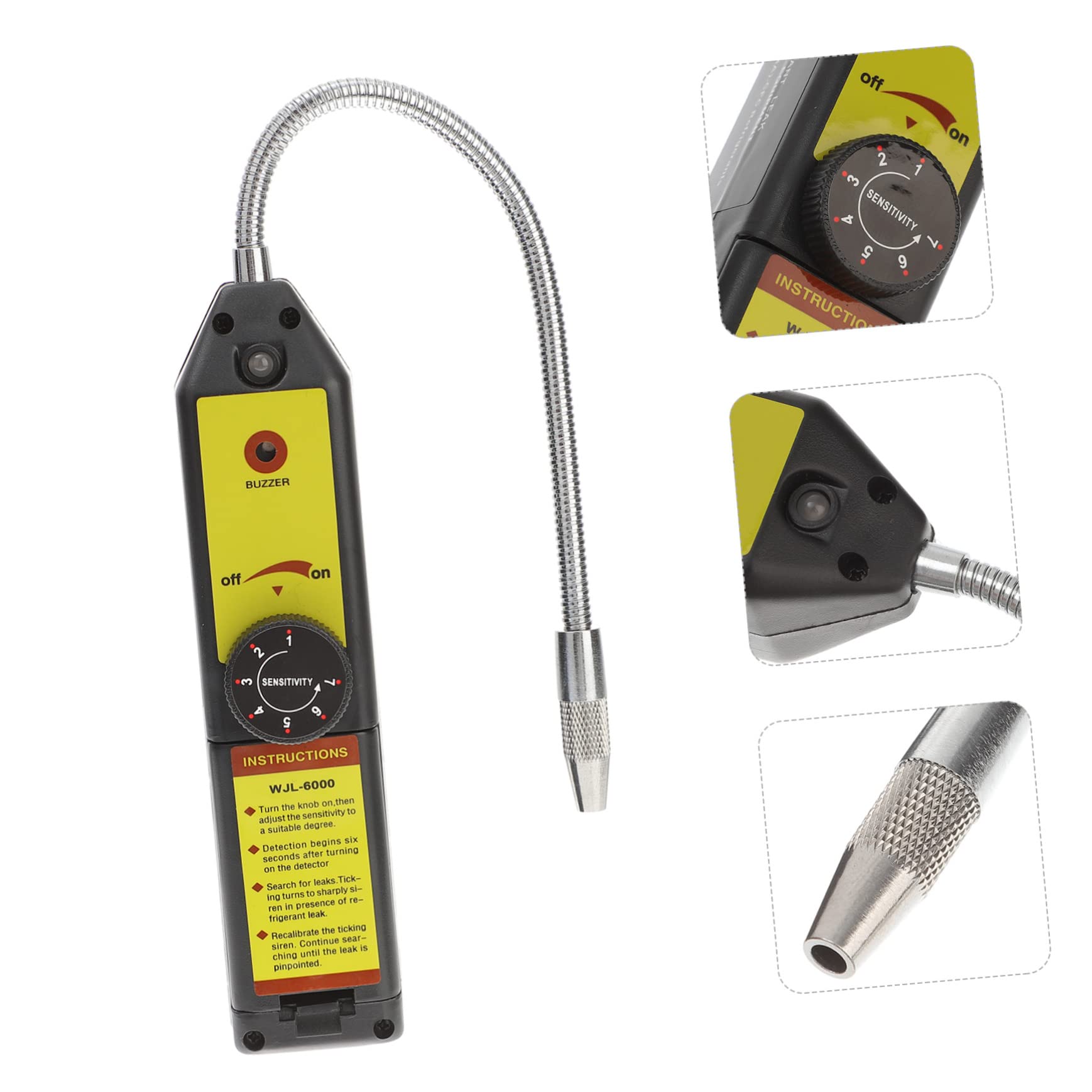 SHINEOFI Detector de Fugas de Refrigerante Herramienta para HVAC de Seguimiento Automático Alta Sensibilidad Comprobador de Gas Sonido de Advertencia 1