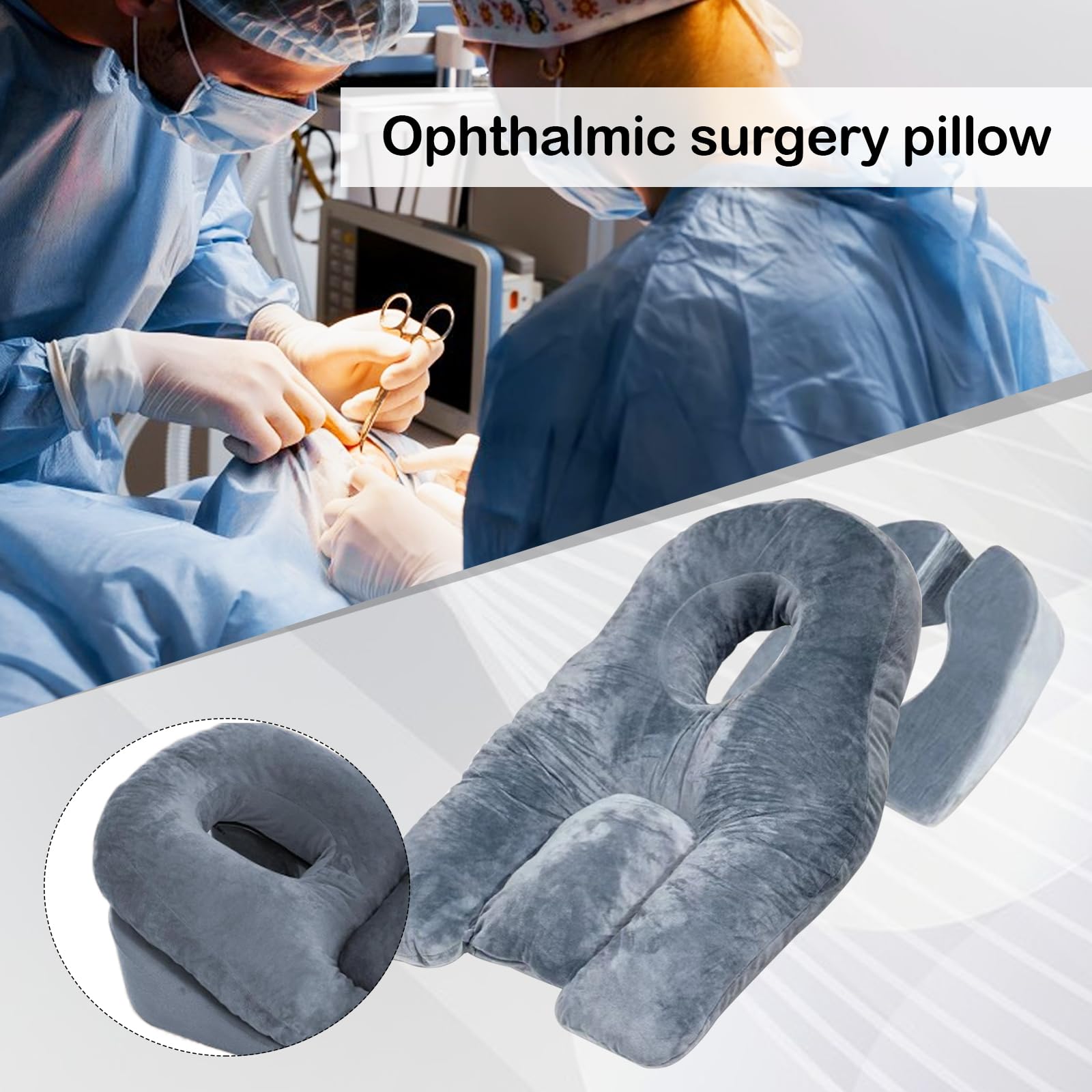 Cuscino, Cuscino Per Dormire con Foro Cuscino Massaggiante con Staffa di Supporto in Spugna Poggiatesta Per Interventi di Vitrectomia Pazienti Sottoposti a Rimozione Della Retina
