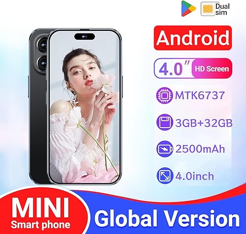 Miniatura 5 de Mini Smartphone para niños con pantalla HD pequeña de 4.0 pulgadas, 3 GB de RAM+32 GB ROM, 4G Dual SIM, Android 10.0, WiFi, Bluetooth, FM