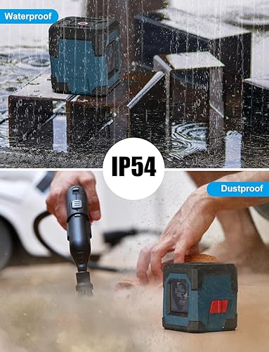 Miniatura 6 de RockSeed - Nivel láser, láser de línea horizontal de 100 pies, autoequilibrado, línea vertical y horizontal, rotación de 360 grados, bolsa