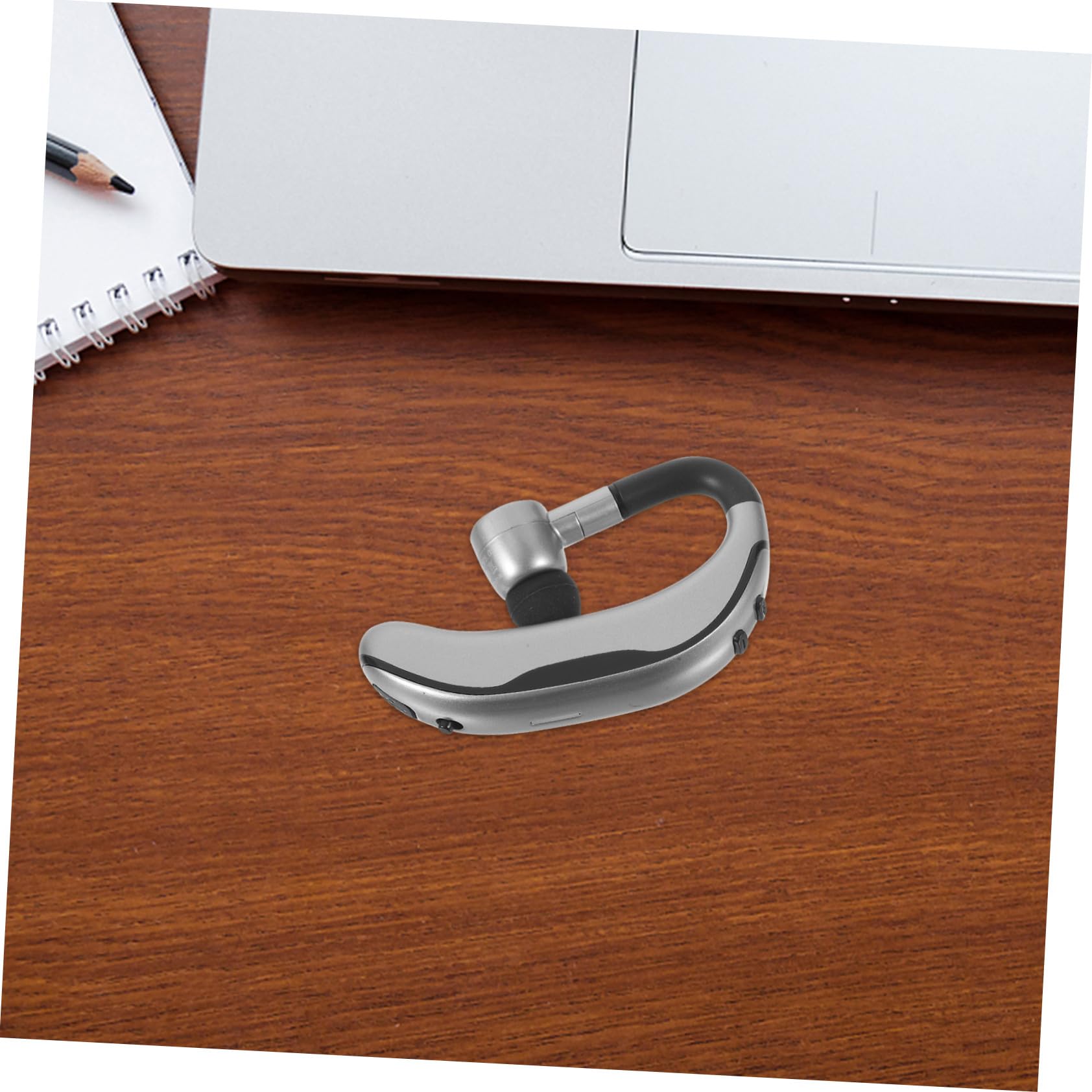 KOMBIUDA Auricolari Wireless Impermeabili Gancio Sportivi, Cuffia Singola Leggera 12g, Compatibili Smartphone per Attività All'aperto e Uso Quotidiano Grigio