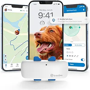 Tractive GPS Tracker for Dogs - Waterproof, GPS Location & Smart Pet Activity Tracker, Unlimited Range, Works with Any Collar (White)