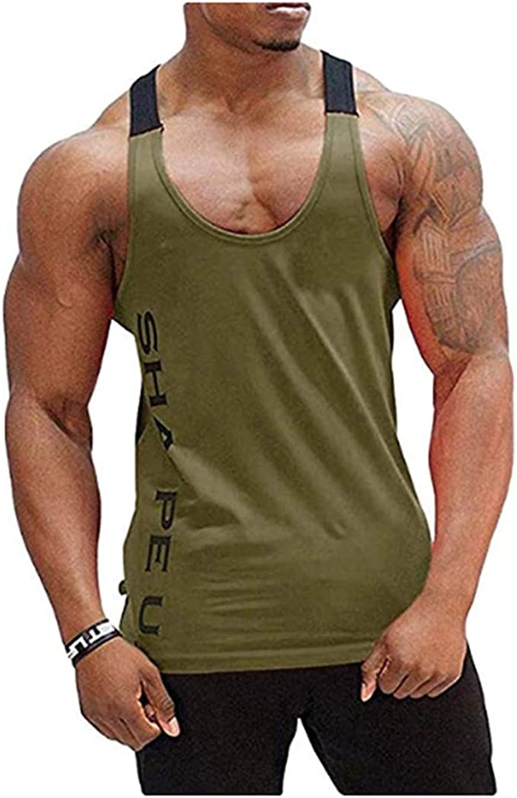 HOTCAT Camiseta Tirantes Hombre Gym Camisetas Camiseta sin Mangas para Hombre Tank Tops de Tirantes Hombre Suelto Chaleco Fitness Gimnasio Secado rápido Tank Top