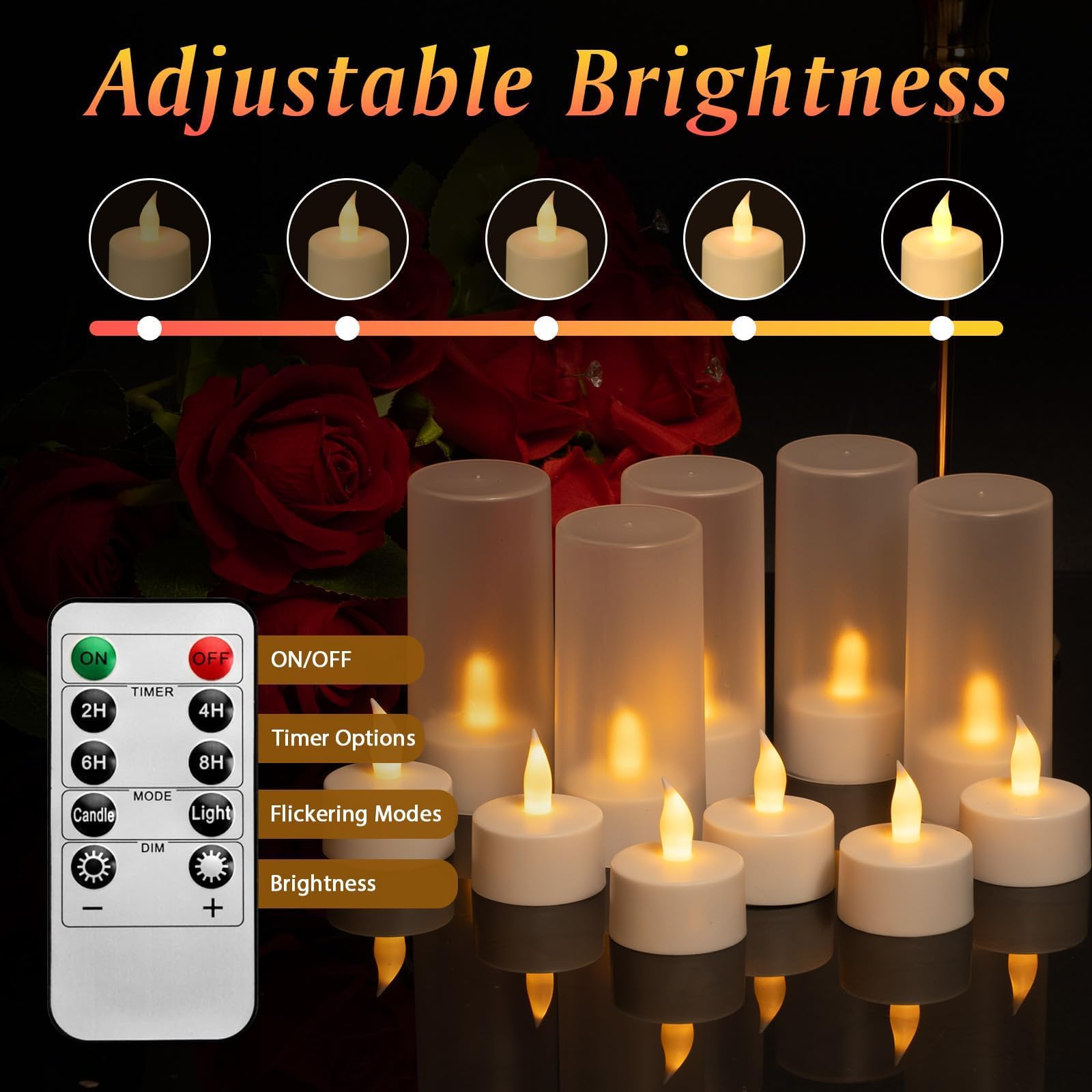 12 Pièces Bougie LED Rechargeable, Bougie Chauffe Plat LED Télécommandes et Minuterie, Fausses Bougies à LED avec USB-C Station de Charge pour Décoration de Noël, salle de Bains, Mariage, Anniversair