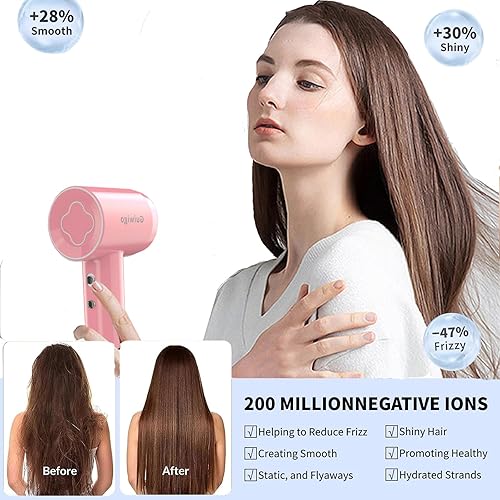 Miniatura 2 de Secadores de pelo iónicos profesionales de alta velocidad con difusor, boquilla, montaje en pared, 3 en 1, secado rápido, bajo ruido, 200 millones