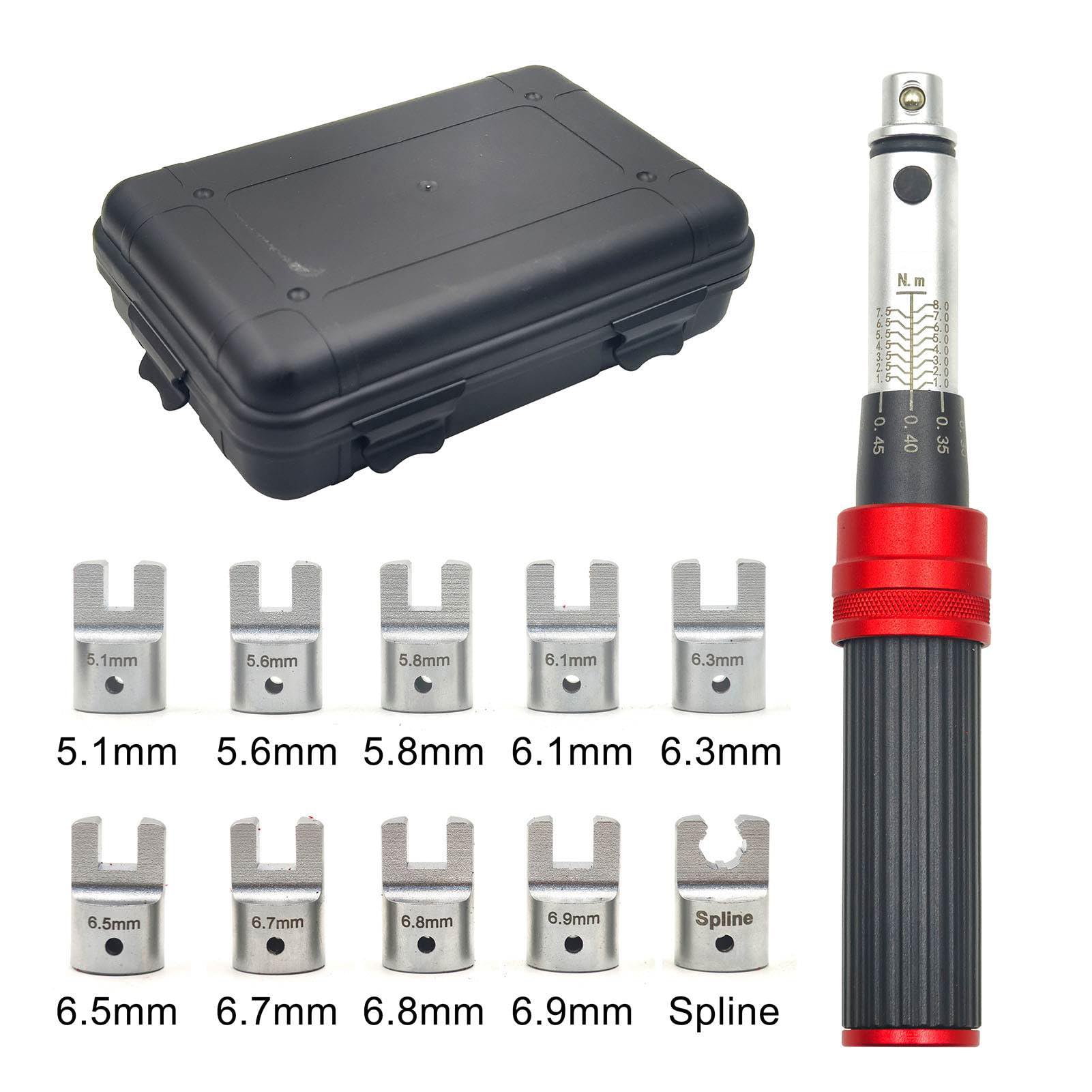 FTVOGUE Zestaw Kluczy Skrętnych do Szprych Zestaw Kluczy do Szprych Rowerowych ze Stali Stopowej z 10 Główkami Klucza Wielowypust od 5,1 Mm 6,9 Mm Regulacji Koła Motocykla Rowerowego