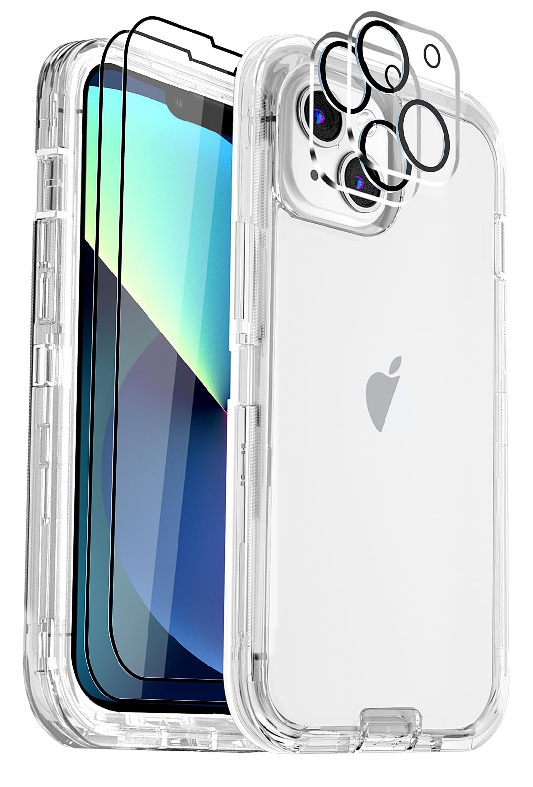 COLDNICE Case for iPhone 13 Case 6.1" with 2 Screen Protector & 2 Camera Lens Protector, Heavy Duty Military Grade Full Protection Phone Case Cover