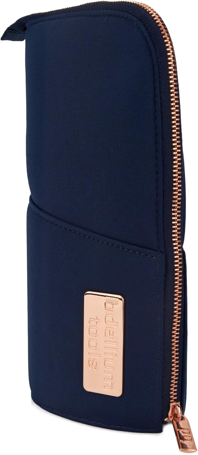 BDELLIUM TOOLS Professional Makeup Brush Stand-Up Pouch (Brushes Not Included) (Golden Triangle Blue)