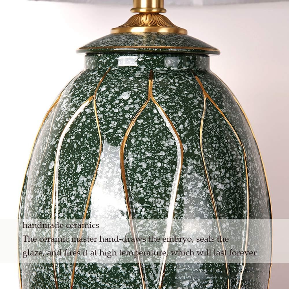 Lampada da tavolo in ceramica dorata dipinta a mano da 26,7 pollici, per camera da letto, soggiorno, casa, ufficio, scrivania, comodino, lampada da tavolo per camera da letto, soggiorno