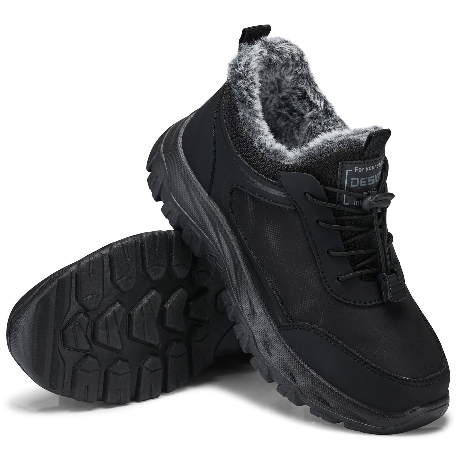 shibever Womens Winter Snow Boots: Women Ankle Booties Warm Fur Lined Waterproof Insulated Slip On Outdoor Shoes-picture-38