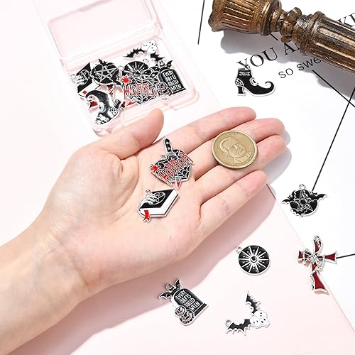 Miniatura 6 de KitBeads 10 dijes de loto esmaltados kawaii rosa, encantos florales de chakras, mini dijes de flor de loto para hacer joyas, pulseras y collares a