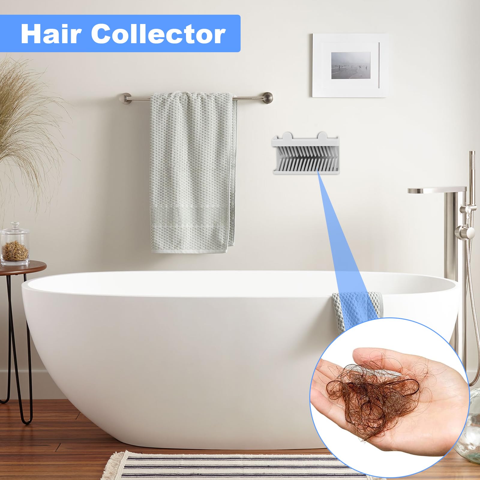 Attrape Cheveux Douche Réutilisable En Silicone - Filtre Anti-Colmatage Égouts, Blanc