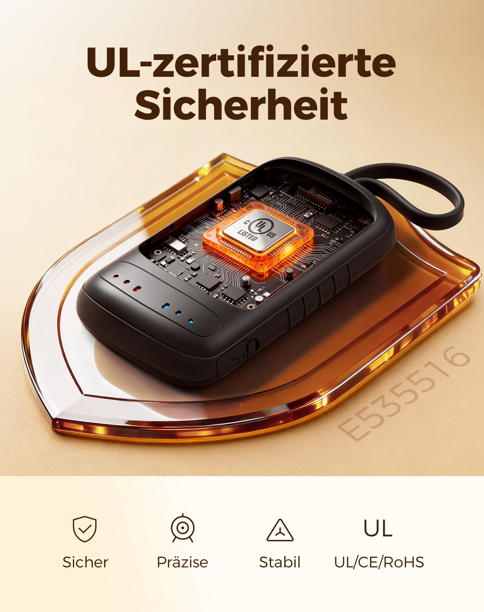 OCOOPA Handwärmer Elektrisch, Beidseitige Erwärmung, 2s Sofortwärme, 8 Std. Laufzeit, 67g leicht, Wiederverwendbar Taschenwärmer für Camping, Jagen, Pendeln, Geschenke für Männer, UT5 DuoHeat