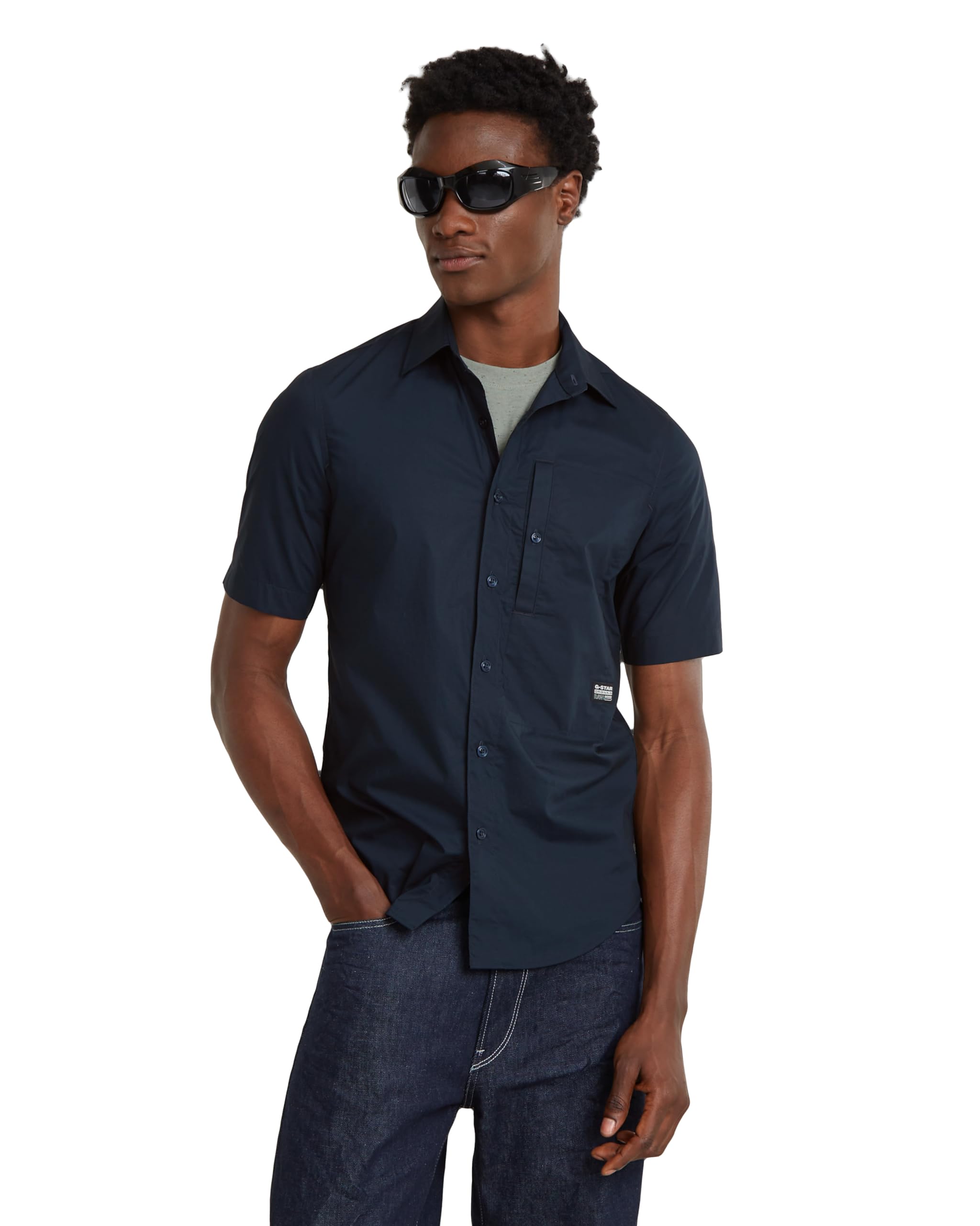 G-Star Men's G4A Slim Shirt , Blue (salute D24306-4481-C742), M