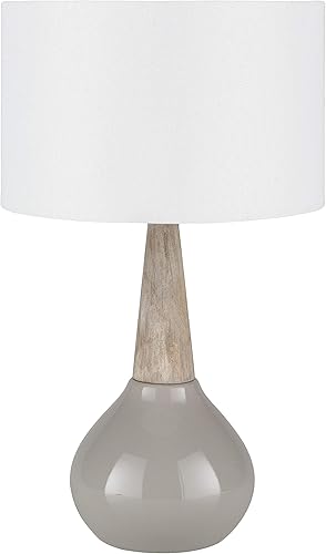 Miniatura 8 de Mark&Day Lámparas de mesa, Poysdorf moderna lámpara de mesita de noche en blanco y negro para mesita de noche, dormitorio, sala de estar, oficina