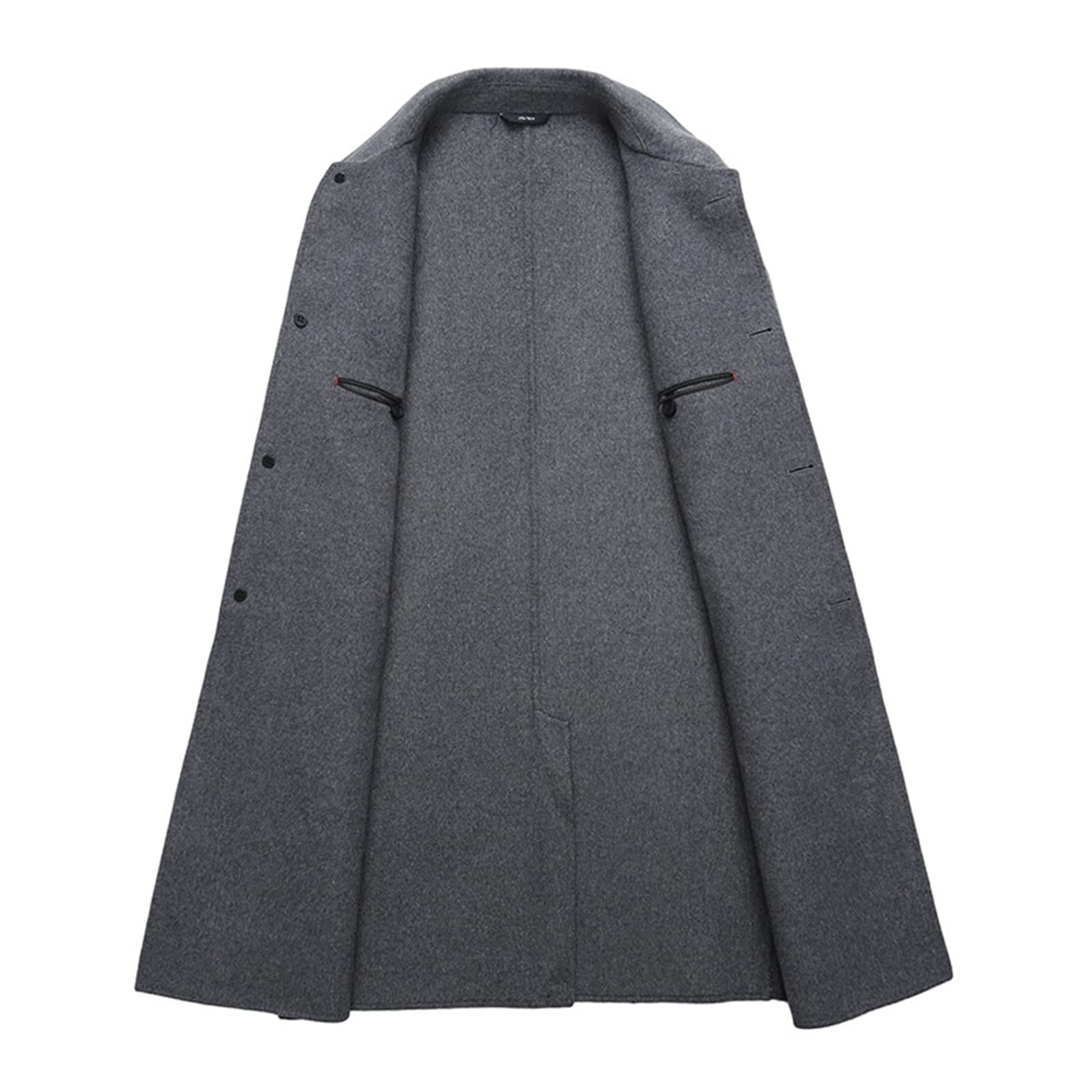 Cappotto da uomo in lana monopetto con bavero semplice da lavoro Cappotto caldo da passeggio Autunno Inverno per la protezione dal freddo e dal vento