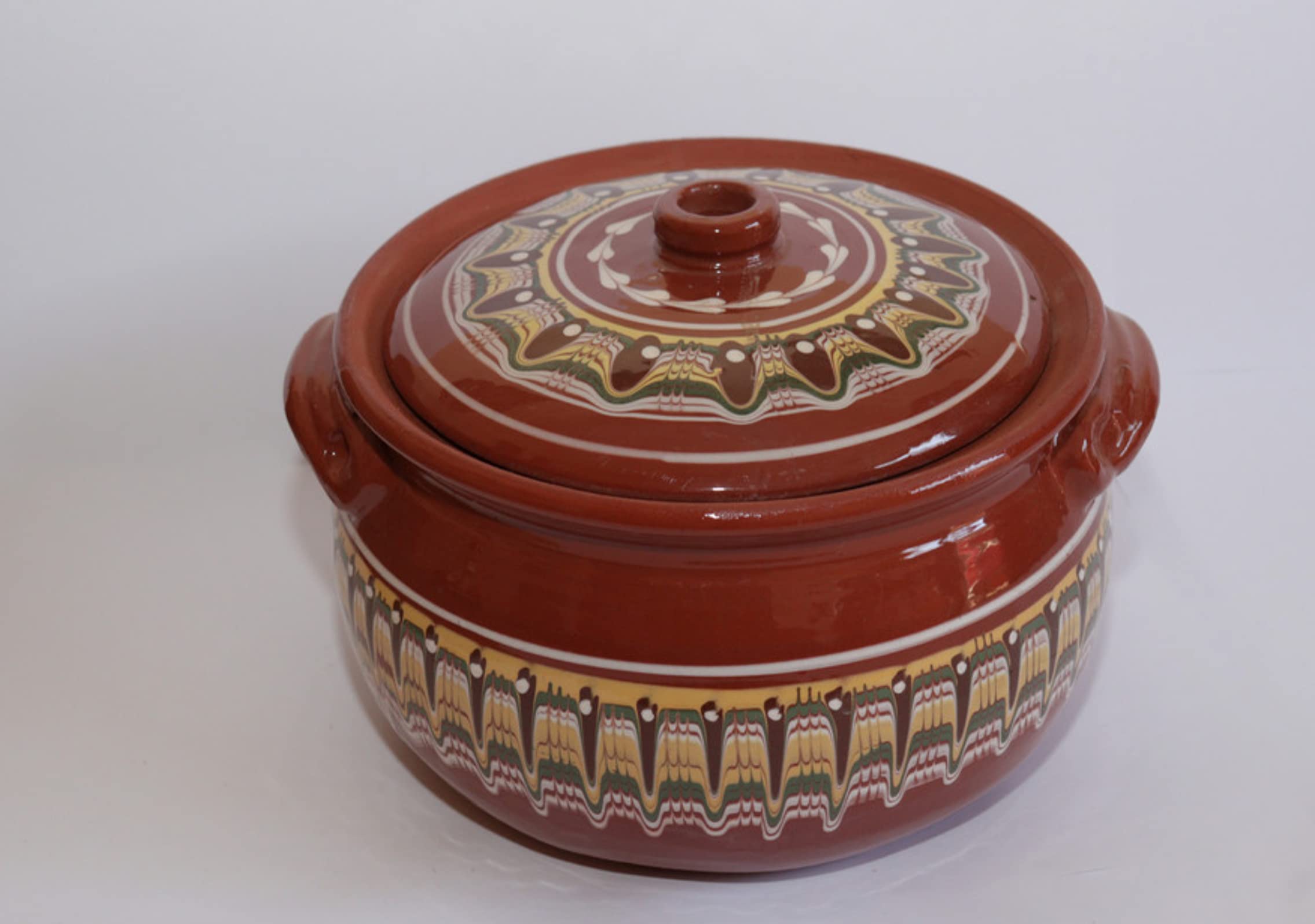 CLEY Ceramic Casserole Hand Made Amazing COOKWARE- 3,4,5,7L-Round Pot with LID (5L)