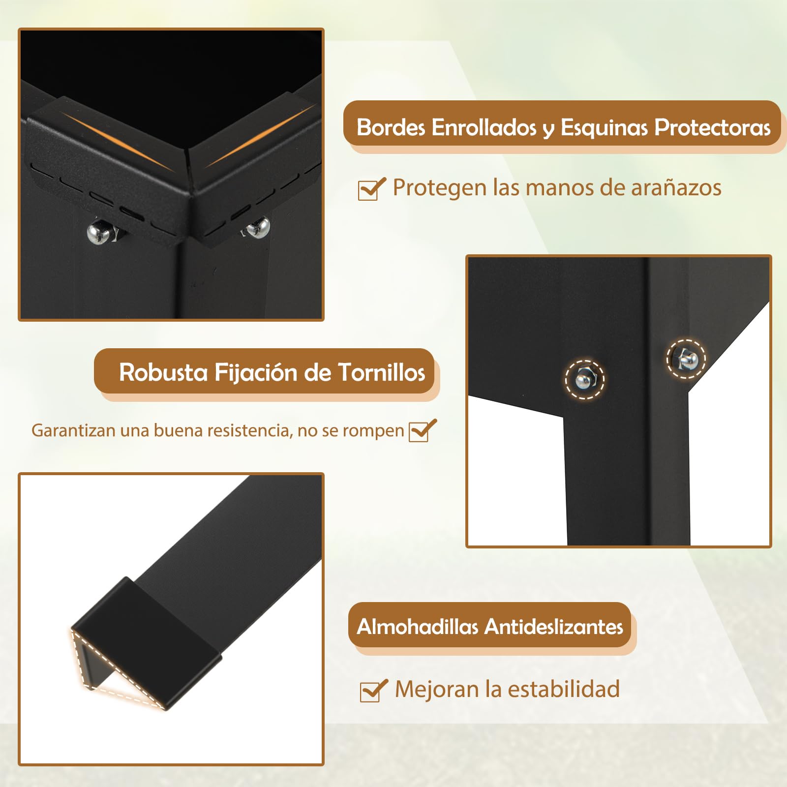 GOPLUS Jardinera Elevada Exterior con Agujero de Drenaje, Estructura Resistente de Metal, Cama de Jardín con Patas Antideslizantes, Huerto Urbano para Plantas Verduras Frutas Flores, 100x40x80cm