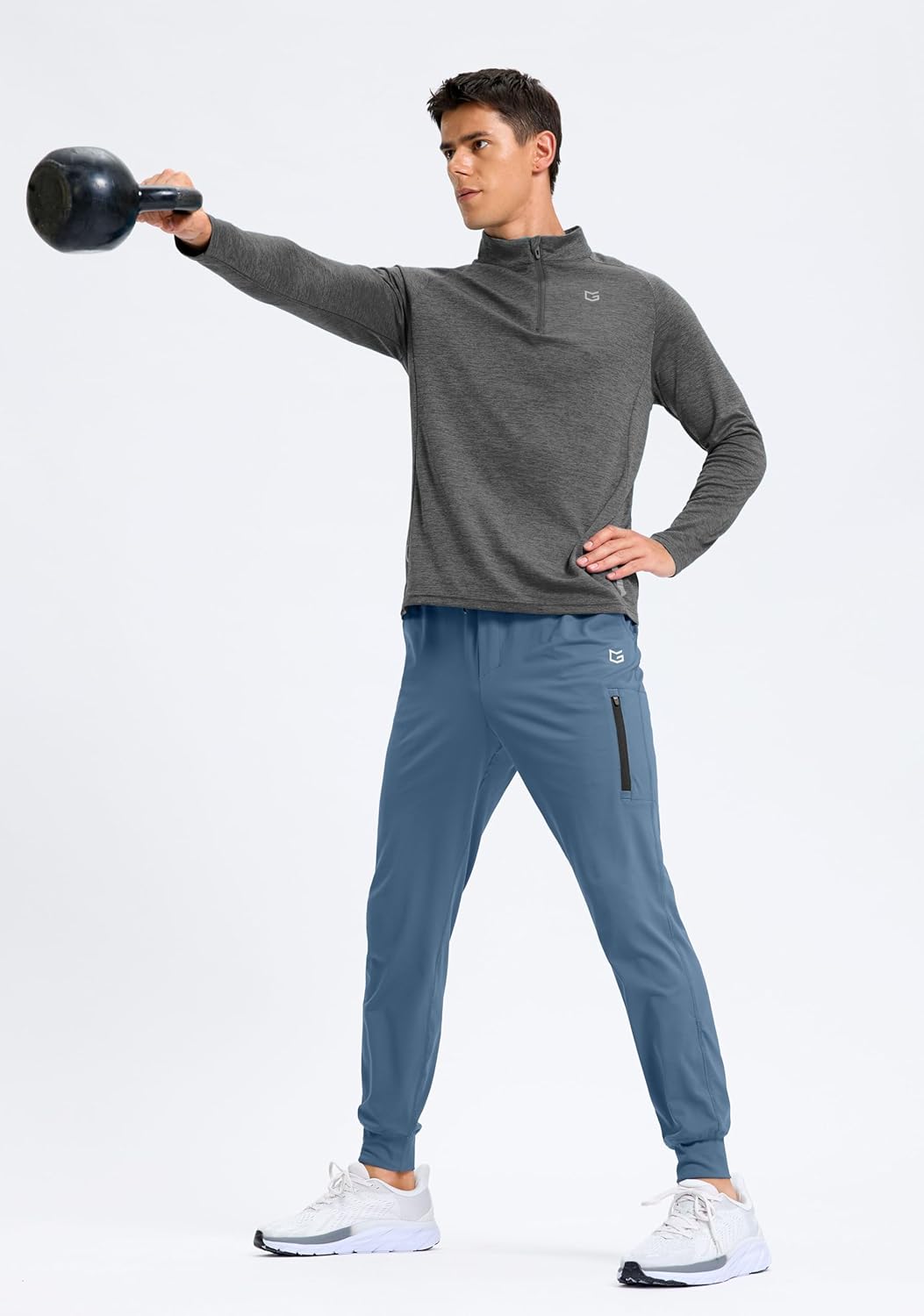 G Gradual Men's Joggers with Zipper Pockets Athletic Workout Running Track Pants Stretch Gym Sweatpants for Men - Image 7